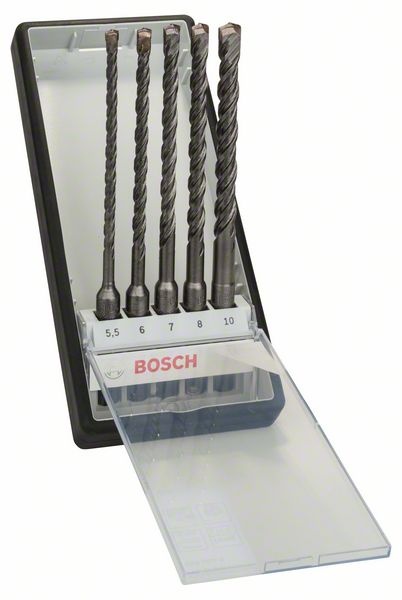 Bosch 5dílná sada vrtáků do kladiv Robust Line SDS-plus-5-5,5,6,7,8,10