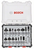 Bosch Smíšená sada tvarových fréz s vřetenem Ø 8 mm (15 ks)