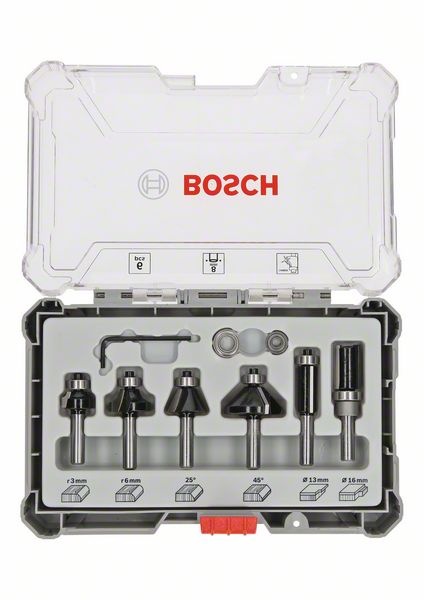 Bosch Sada fréz s 6mm vřetenem Trim&Edging (6 ks)