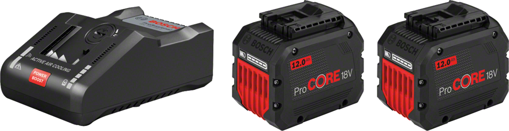 Akumulátor Bosch s kapacitou 12 Ah: Startovací sada: 2× ProCORE18V 12.0Ah + GAL 18V-160 C