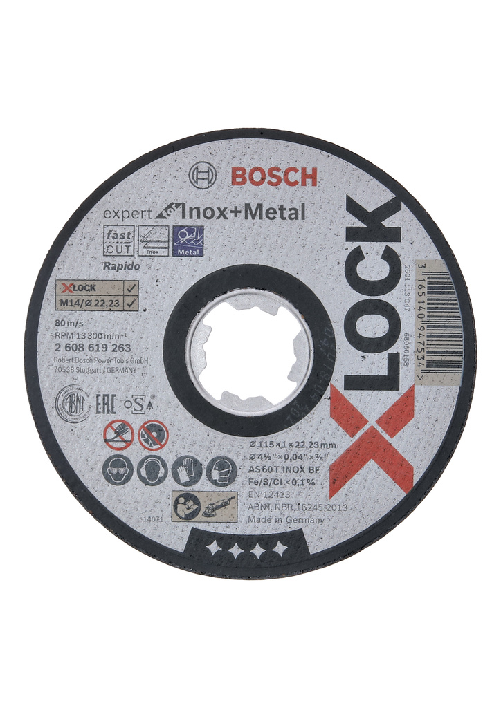Ploché řezné kotouče Expert for Inox+Metal systému X-LOCK, 115×1×22,23