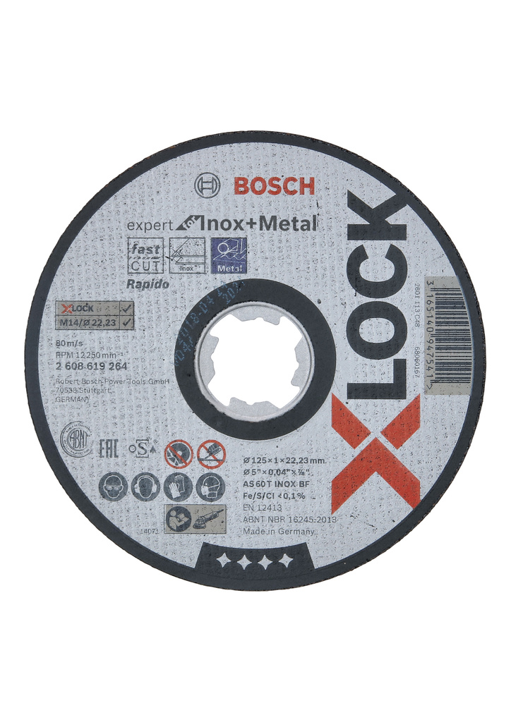 Ploché řezné kotouče Expert for Inox+Metal systému X-LOCK, 125×1×22,23