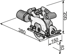FLEX – CS 62 18.0-EC/5.0 Set –  Aku ruční okružní pila - CS_62-18-EC_Abmessungen_4ca90d4edb