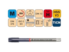 Závitník strojní M8x1,25 ISO2 HSSV3 TiCN DIN 376 B3580