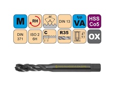 Závitník strojní M8x1,25 ISO2 HSSCo5 OX DIN 371 RSP352290