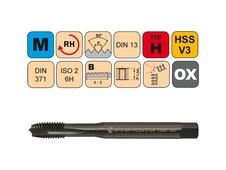 Závitník strojní M6x1 ISO2 HSSV3 OX DIN 371 B