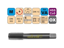Sadový závitník M3x0,5 III ISO2 HSSCo5 OX DIN 3520290