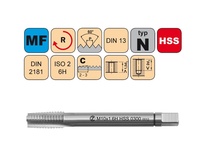 Sadový závitník M8x1 I ISO2 HSS DIN 21810300