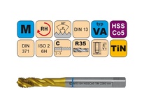Závitník strojní M6x1 ISO2 HSSCo5 TiN DIN 371 RSP352260