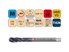 Závitník strojní M10x1 ISO2 HSSCo5 TiCN DIN 374 RSP40