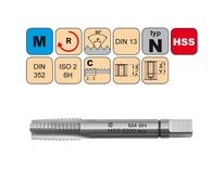 Sadový závitník M52x5 I ISO2 HSS DIN 3520200