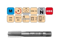 Sadový závitník M52x5 II ISO2 HSS DIN 3520200